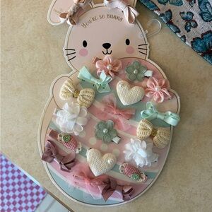 Mint Kids Hair Clip Set - Pastel Pink, Mint Green, Cream, White